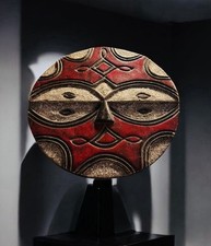 African Teke Eket Mask Tribal Art Antique Wooden Wall Hanging Decor Moon Antique picture
