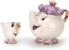 Beauty and the Beast Mrs. Potts Teapot and Chip Cup Set Cartoon Tea Mug Decor picture