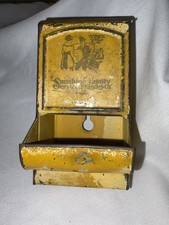 VINTAGE SUNSHINE FAMILY  SERVICE LAUNDRY CO TIN MATCH WALL HOLDER ADVERTISING  picture