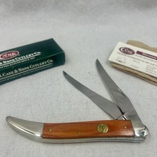 Case Large Texas Toothpick Long Tail - 2009 Teak Wood Anchor Shield - 2 Blade picture