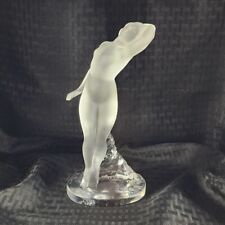 Vintage Lalique Crystal Sculpture Female Danseuse Nude Figurine Frosted picture
