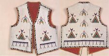 Old American Sioux Style  Handmade Fully Beaded Hide Powwow Regalia Vest NBV118 picture