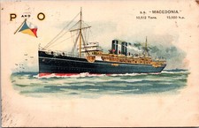 Vintage Artist Postcard c 1906 SS Macedonia P & O Steamship Ship Cancel picture