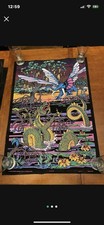 Vintage 1970s Blacklight Fuzzy Poster Mystical Creatures NOS Hippie psychedelic  picture