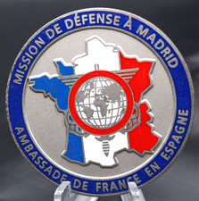 French Embassy Spain Madrid Defense Mission Challenge Coin 1.75