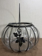 Vintage Large Caged Glass Pumpkin 13