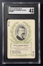1897 Playing Card, Mark Twain, Samuel Clemens, SGG 4 - Authors picture