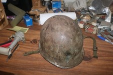 WWII rear seam swivel bale stainless rim M1 helmet heat # 988A RSSS13 w straps picture