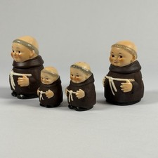 Vtg Goebel Friar Tuck Condiment Set Salt Pepper Shakers Lidded Jars W Germany picture