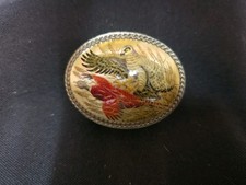 Vintage Hand-Painted Russian Trinket Box ~ SIGNED Eagle Attacking Pheasant  picture