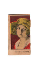 1919 W500 Cut Strip Card Slanted Name Reversed © #3 Olive Thomas  Red Backgrou picture