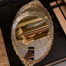 Vintage  STACKED BRASS HANDKED vanity tray Regency Era  18x11 Filigree MUST SEE picture