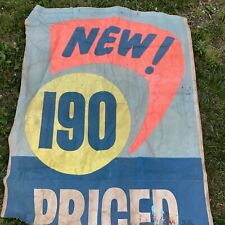Vintage Linen Canvas Signage For Gas Station Car Dealership 1940s as found  picture