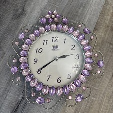 Royal Princess Clock Co Wall Clock Sterling Noble Pink Purple Glam Jewels-Works picture