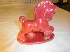 Vintage Royal Heager Pink Ceramic Horse Figure Figurine picture