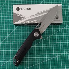 RIHE Design TIGEND Side lock Folding Knife G10 Handle SK1847-D2-Black picture