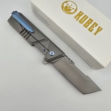 Kubey Avenger Folding Knife 14C28N Gray Titanium Flipper Frame Lock EDC KB209A picture