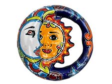 Talavera Eclipse Ceramic Mexican Pottery Sun Moon Home Decor Wall Art Cute 9” picture