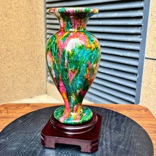 3.8 lb  Natural Seven Color Crystal Vase Stone Polished Display Art picture