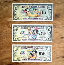 Disney Parks 2009 Disney Dollars Paper Notes Lot $1 $5 $10 Mickey Minnie Donald picture