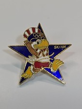 Los Angeles Summer Olympics 1984 Lapel Pin Sam the Eagle Blue Star 5K/10K Run* picture