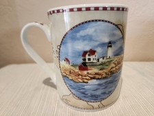 American Atelier Signals 5100 Lighthouse Cape Neddick Porcelain Mug - EUC picture