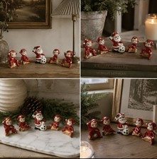RARE VINTAGE 40s/50s JAPAN CERAMIC Set PIXIE ELVES & SANTA Lot of 5 PriceFirm picture