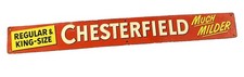 Rare Vintage Chesterfield Cigarette Tin Door Push Advertising Sign   picture
