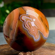 151G Natural red stripe agate sphere Crystal Ball Madagascar mineral picture