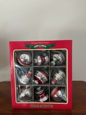 boxed set of retro-style glass Christmas tree ornaments from Christopher Radko picture