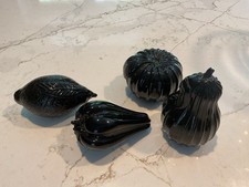 Vintage Marano Style black glass fruit 4 pieces picture