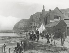 Cod & Lobster Pub Staithes North Yorkshire Seaside Harbour Vtg. Photo 19thC. picture