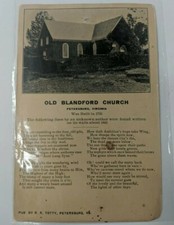 Old VTG Postcard Old Blandford Church Pioneer Era Petersburg, Virginia R.R Totty picture