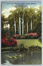 St Petersburg Florida~The Wedding Chapel Sunken Gardens~Colortone~Linen Postcard picture