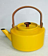 Vintage Copco Michael Lax Design #117 - Spain Yellow Enamel Tea Kettle Pot picture