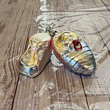 Vtg Inge Glas Blown Glass Baby Shoe Bootie 1st Christmas Ornament Germany Lot 4