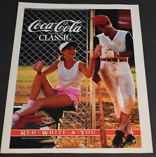1986 Print Ad Sexy Coca-Cola Coke Classic Soda Pop Baseball Brunette Lady Smile picture
