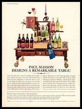 1961 Paul Masson Wine Vineyards Saratoga CA Albert Meakin Table Vintage Print Ad picture