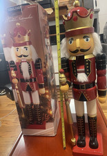 Kirkland Signature Wooden Nutcracker Red Gold Christmas Decor 24
