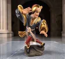 Vintage Wilhelm Muller Morris Morisk Dancer Prophet Wood Carving Munich Germany picture