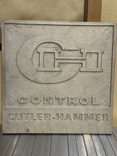 VTG CUTLER-HAMMER CONTROL Solid Heavy Cast Aluminum Embossed Sign/Panel 12 x 12