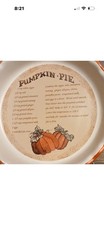 Vintage Rare Jo-ann Stores Pumpkin Pie Recipe 12 in. Ceramic Pie Dish 2005  picture