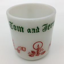 Vintage Tom and Jerry White Glass Mug Cup Old English Font picture