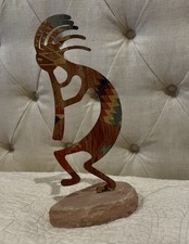 Large LazArt Kokopelli Enameled Figurine 13.5”  Southwest Sandstone Rock Look picture