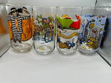 1980's Libbey McDonald's Muppets & Hamburglar (4) Glass Tumblers - NICE picture