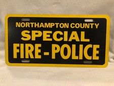 Vintage Northampton County(PA) Special Fire-Police Metal License Plate picture