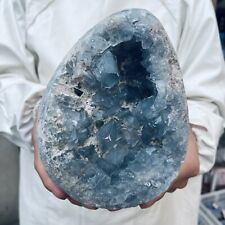 11lb Large Natural Blue Celestite Crystal Geode Quartz Cluster Mineral Specimen picture