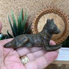 Vintage Brass German Shepherd Dog Figurine Made In Korea picture