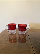 Souvenir Ruby Red  Crystal Cups with initials EUC picture