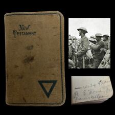 RARE 1918 WWI 362nd Infantry 91st Division Meuse Argonne Flanders Fields Bible picture